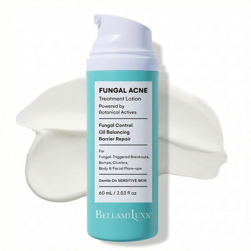 BellamiLuxx Fungal Acne Treatment Lotion: Effective Face & Body Pimple Cream for Bumps, Clusters, Itch & Redness – Fungal Prone Skin Acne Treatment Moisturizer for Teens & Adults with Natural Actives