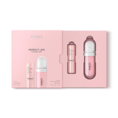 KIKO Milano Perfect Lips Caring Set - Nourishing Lip Scrub & Cream Duo | Ideal for Soft, Smooth Lips