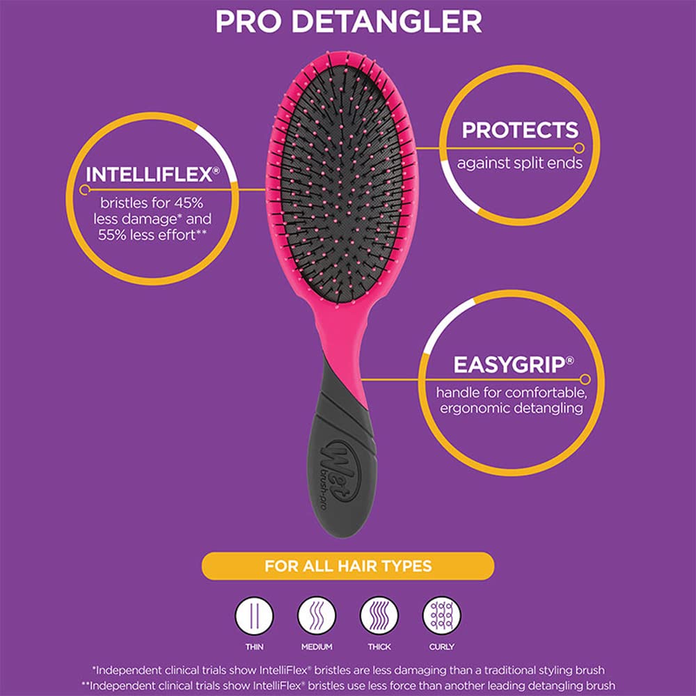 Wet Brush-Pro EasyGrip Detangler Hair Brush - Limited Edition Rare Botanic, Purple/Multi, 1 Count