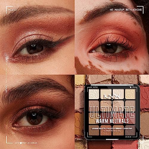 Vegan Eyeshadow Palette with 16 Pigmented Shades - Warm Neutrals