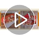 Christmas Placemat Set Waterproof Table Mats - Red Santa Reindeer Snowflakes, 17.3x11.8 Inches, 6 Pack