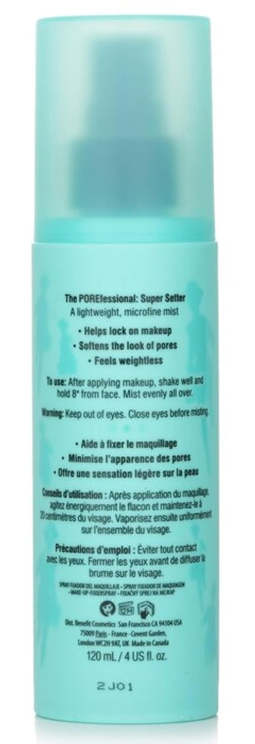 Benefit Cosmetics The POREfessional Super Setter - Long-Lasting Makeup Spray Primer, 4 Ounce