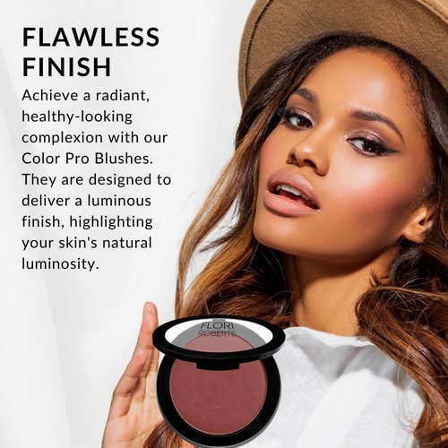 Flori Roberts Color Pro Blush - Pressed Powder Blush for Buildable Coverage & Flawless Complexion