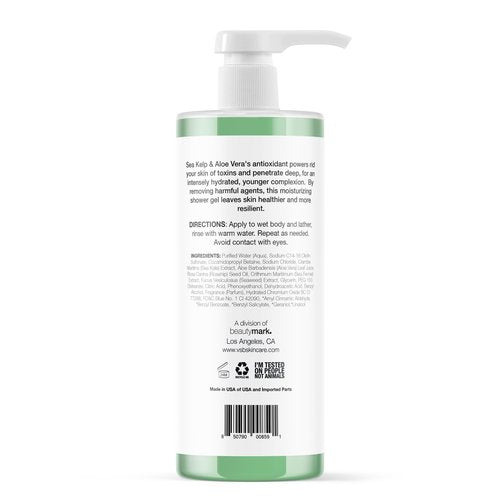 Moisturizing & Healing Body Wash with Sea Kelp & Aloe Vera – Hydrating Cleanser for Dry Skin – Vitamin-Enriched Shower Gel – 33.8 fl oz