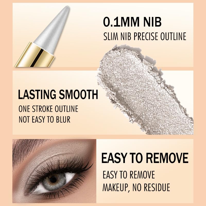 Black Eyeliner Pencil - Waterproof, Smudge-Proof, Long-Lasting Goth Makeup - 1 Count