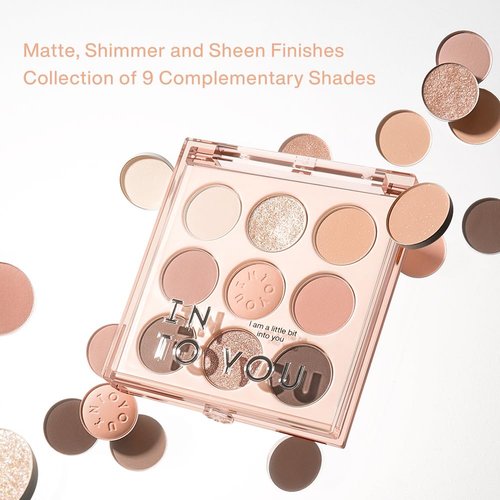 INTO YOU Eyeshadow Palette - 9 Vibrant Colors with Shimmer & Matte Shades | Long-Lasting, Smooth Formula, 0.26 Oz