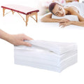 50Pcs Disposable Massage Table Sheets 31.5" x 71" Non-Woven Fabric Bed Covers for Ultimate Hygiene and Comfort in Massage, Tattoo, and Spa Treatments, Breathable and Durable Sheets(White)