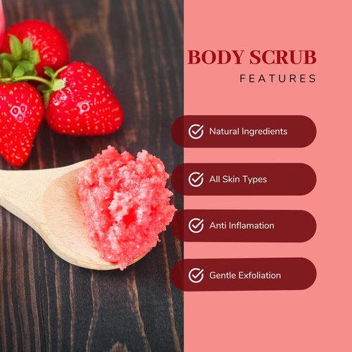Red Rose Naturals Strawberry Body Care Spa Set , Strawberry Body Scrub 8 oz. and Strawberry Body Oil 4 oz.
