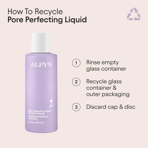 Alpyn Pore Perfecting Liquid Toner with 2% BHA & Borage | Liquid Exfoliator to Minimize Pores, Calm & Restore Skin's Natural pH | 4 oz / 120 ml