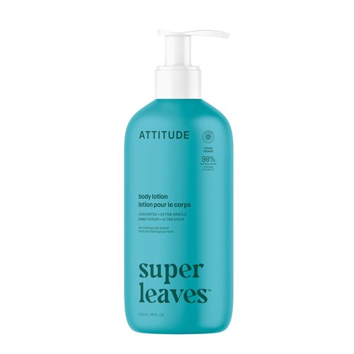 ATTITUDE Body Lotion - EWG Verified Vegan Moisturizer for Dry Skin | Non-Greasy, Unscented, 16 Fl Oz