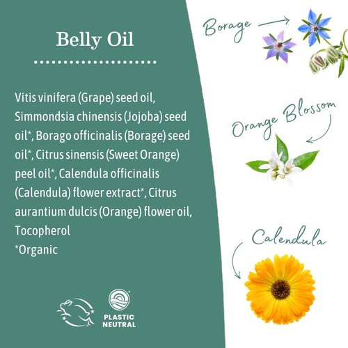 Earth Mama Belly Oil - Calendula Moisturizer for Dry Skin | Promotes Elasticity & Prevents Stretch Marks, 4 Fl Oz