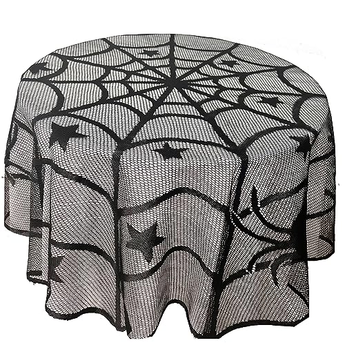 Halloween Decorations Set with Spider Webs Bats and Table Covers - Indoor Party Supplies