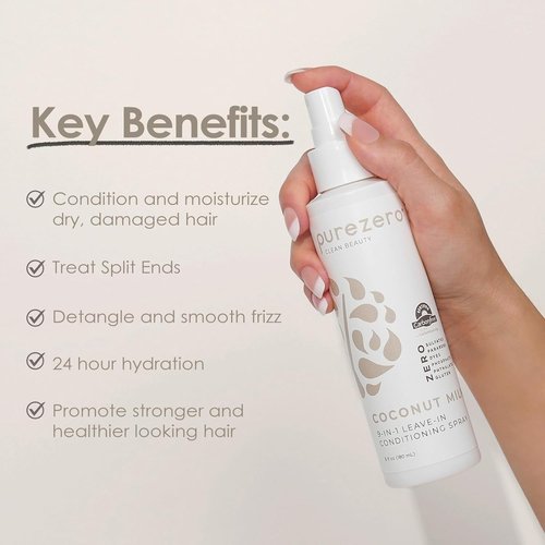 Purezero 9-in-1 Leave-In Conditioner Spray - Multi-Action Hair Treatment for Moisture & Shine | 6 oz