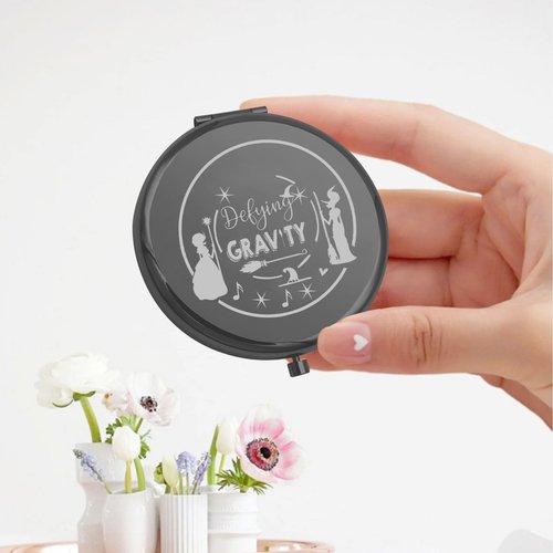 KEYCHIN Witch Pocket Mirror Elphaba and Glinda Fans Gifts Defying Gravity Witch Compact Makeup Mirror Broadway Elphaba and Glinda Witch Merch (Defying Gravity-Bl)