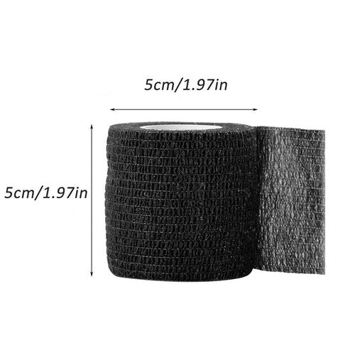 Jconly Tattoo Grip Tape Cover - 24PCS Self Adhesive Bandage Wrap, 2" X 5 Yards Black Athletic Tape,Ankle Tape, Cohesive Bandage Wrap…