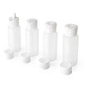 2oz TSA Approved Translucent Squeeze Bottles with Fliptop & Extra Screw Caps, Set of 4, Leak Proof, FDA Compliant. Safe for Premium Costmetic, Shampoo, Conditioner and DIY projects. (HDPE FlipTop)