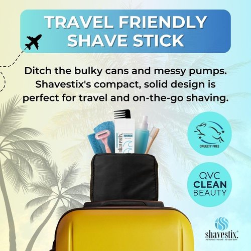 Travel Shaving Cream Stick 2.75 Oz | Blue Water Scented Coconut Based Razors, Shavers Friendly Hair Removal Cream Bar | Shavestix Shave Stick Sub Foam, Gel, Soap, Shaving Cream Women, Men
