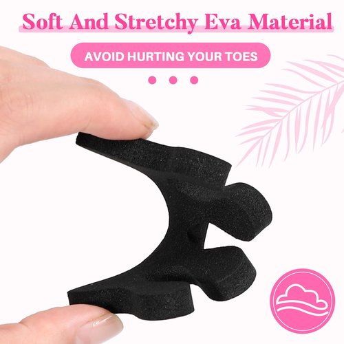 Mumufy 250 Pairs Black 500 Pcs Sponge Toe Separators Kit for Pedicure - Soft Toe Spacers, Finger Dividers for Nail Art Painting, Manicure, Toenail Polishing, Spa Treatment for Women
