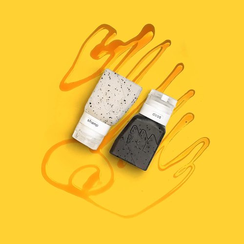 Gravel Silicone Travel Bottles - Leakproof, BPA-Free 3oz Toiletry Set (2-Pack) | TSA Approved, Clear & Gray