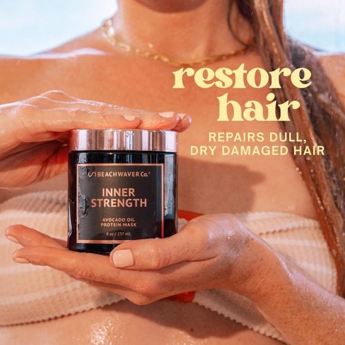 Beachwaver Co. Inner Strength Hair Mask - 8 Oz Vegan Treatment with Avocado Oil & Silk Amino Acids | Eliminates Frizz & Repairs Split Ends
