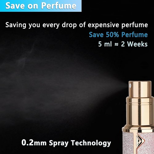 MQAT Store Refillable Portable Perfume Bottles, Travel Atomizer Refillable Sprayer, 5ml (Shining Silver)