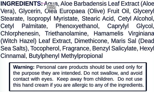 Dead Sea Soothing Hand Cream with Dead Sea Minerals 3.4 fl oz (Pack of 2) by Natural Elephant