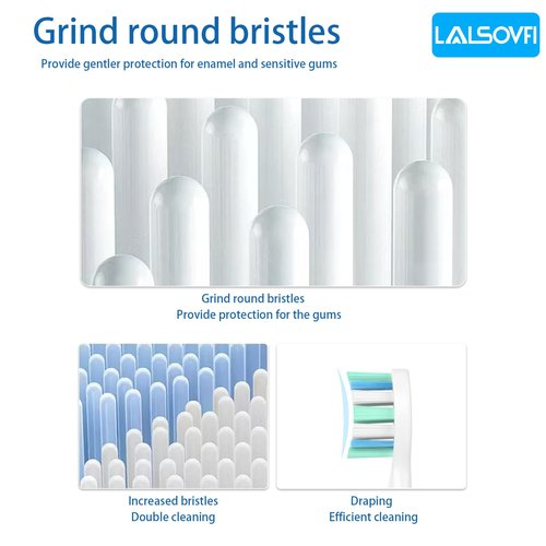 Lalsovfi Toothbrush Replacement Heads Compatible with Philips Sonicare and More Click-on Handles 12 Pack