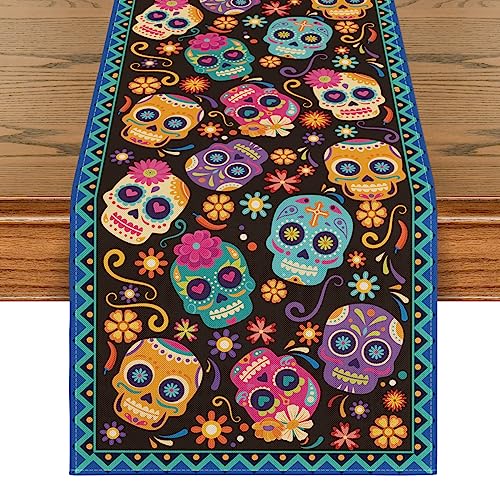 Halloween Table Runner 13x90 Inch Black Blue Polyester Party Decor - Variation of THIS listing