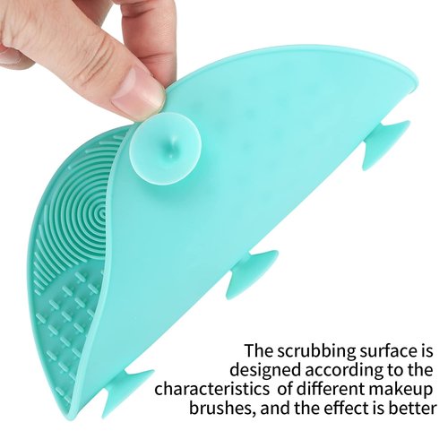 Skiennix Silicone Makeup Brush Cleaning Mat - Portable Suction Cup Pads for Easy Cleaning | 2 Pcs