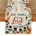 Thanksgiving Table Runner 13x48 Inches - Fall Harvest Decor, Beige