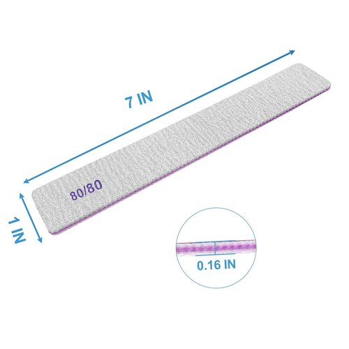 80/80 Grit Nail Files (100 Pcs), Coarse Emery Boards for Acrylic Nails and Gel Nails, Nail File Double Sided 80 Grits Emory Professional Nail Filers Pack