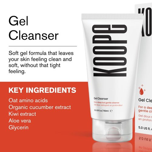 Koope Gel Face Wash - Gentle pH Balanced Facial Cleanser for All Skin Types | 5.0 FL OZ, Vegan Formula