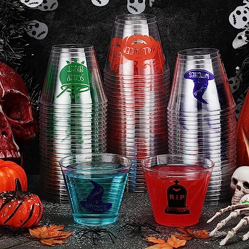 9 oz Halloween Disposable Cups - Vivid Witch and Pumpkin Design, 80 Pack - Cute Style