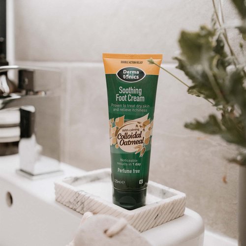 Dermatonics Soothing Foot Cream - Rapid Relief for Dermatitis, Dry Skin Conditions with Calming Colloidal Oatmeal, Suitable for Diabetics and Vegan-Friendly, 4.23 fl oz