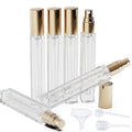 Jagolain Mini Glass Spray Bottles, 10ml, 6 Pack, Fine Mist Refillable, Portable Travel Perfume Atomizers (Golden)