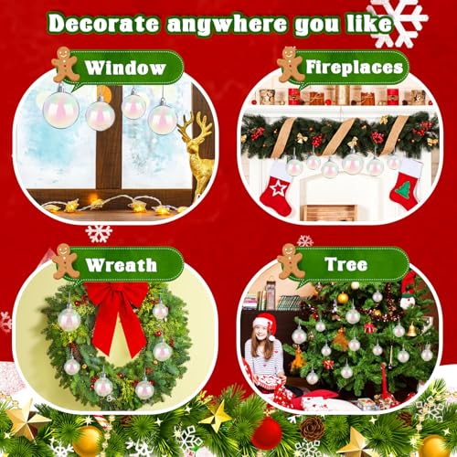 50 PCS Halloween Iridescent Plastic Ball Decorations - 1.18 to 3.15 Inch Sizes
