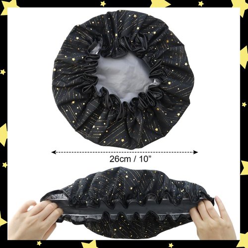 TCOTBE 4 Pieces Shower Caps for Women, Double layer shower cap, Elastic Reusable Bathing Hair Cap Environmental Protection Hair Bath Caps,PEVA Adult Bathing Cap Bath Hair Cover