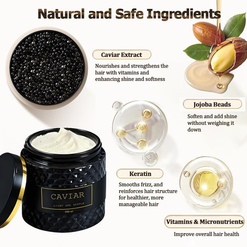 Caviar Bloom Hair Mask - Deep Repair Treatment with Caviar Extract | Intense Moisture for Dry, Damaged Hair (16.9 fl. oz.)