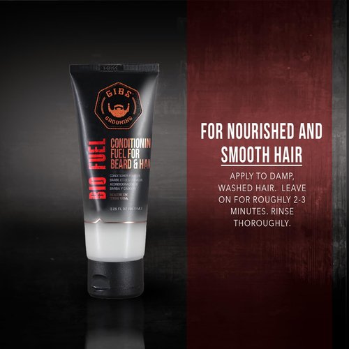 GIBS Grooming Bio Fuel - Conditioning Beard & Hair Growth Formula | 3.25 oz Mango Butter & Biotin