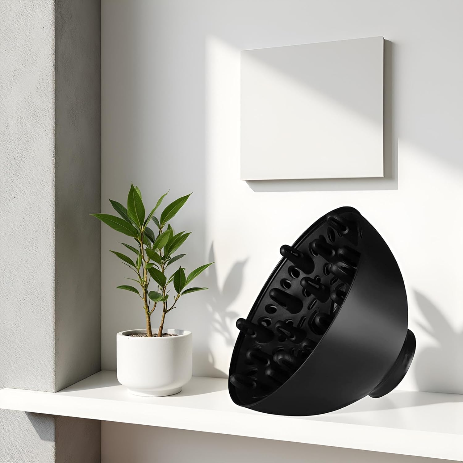 Universal Black Hair Dryer Diffuser - Curly Hair Styling Tool for Enhanced Volume & Definition
