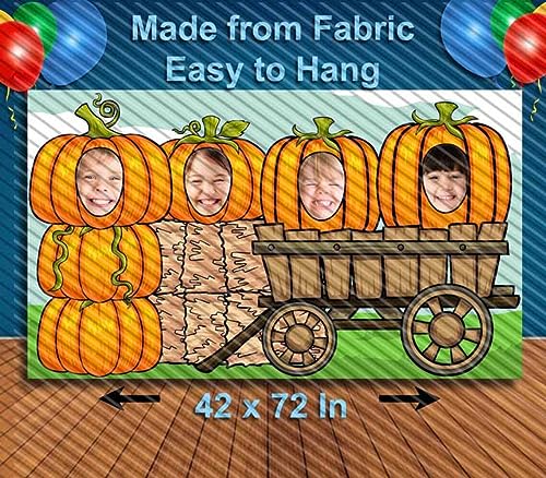 Pumpkin Patch Face Cutout Banner - 42x72 Inch Fall Photo Prop for Parties