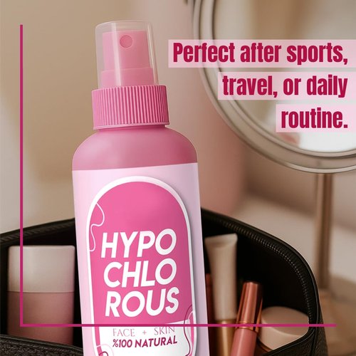 HOCl Hypochlorous Acid Spray Pure 250 ml / 8.4 oz – Natural Skin & Face Mist – Gentle Refreshing Formula for Cleansing, Soothing & Deodorizing – Alcohol-Free & pH Balanced