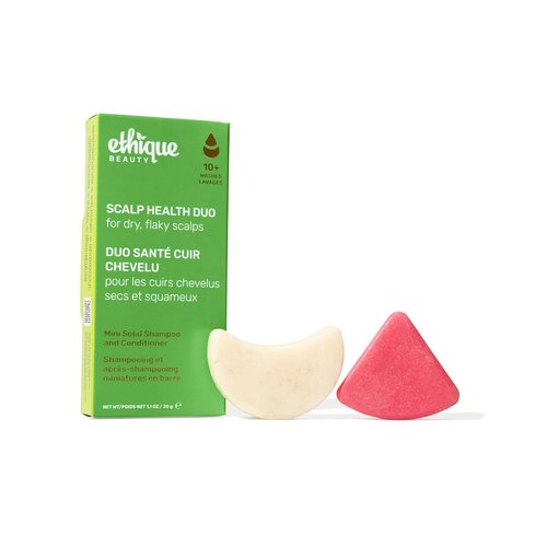 Ethique Beauty Mini Sampler Shampoo & Conditioner Bar Set - Scalp Health with Oatmeal | Plastic-Free, Vegan - Travel Size 2 Pack