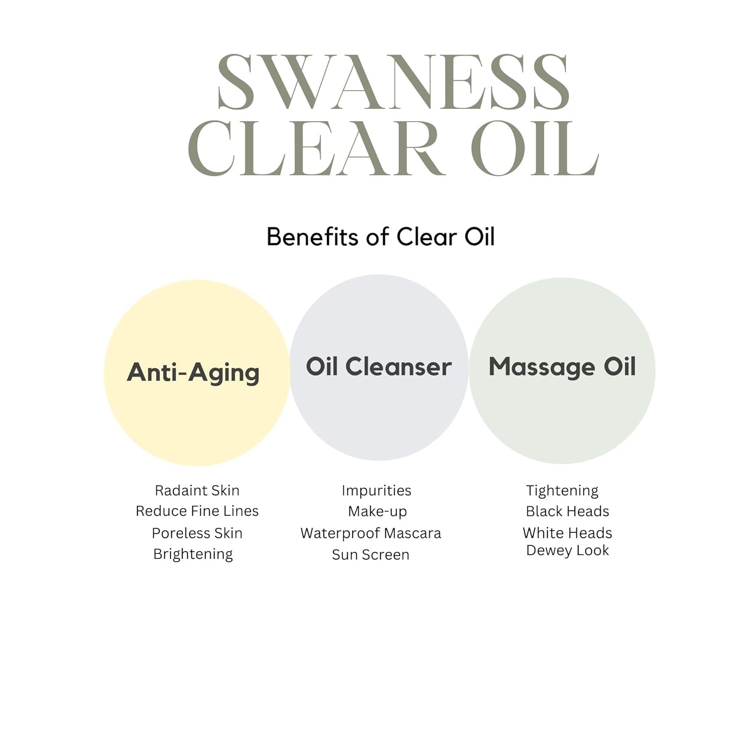 SWANESS Clear Oil Cleanser - Japanese Premium Skincare for Anti-Aging & Deep Pore Cleansing