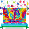 Halloween Tie Dye Hippie Party Decorations Set - Peace Sign & Festival Backdrop