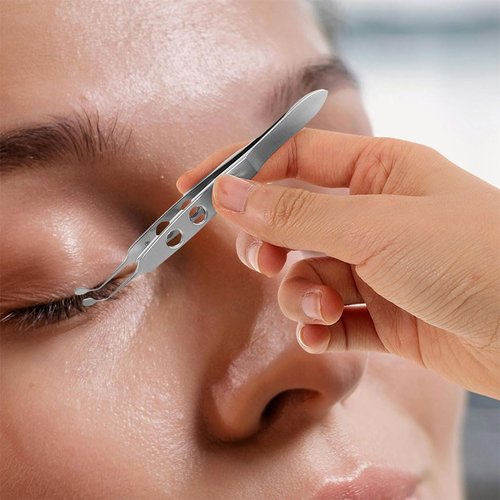 FOMIYES 2Pcs Stainless Steel Eyelid Tweezers Eye Care Tool for Meibomian Gland Expressor and Eyelid Blockage Removal Portable Eye Treatment Tweezers
