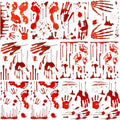 Halloween Bloody Handprint & Footprint Window Decals - Spooky 111-Piece Set