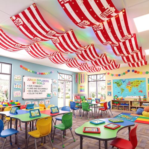 Circus Themed Christmas Banners - 3 Pcs 36 ft Carnival Decoration Set
