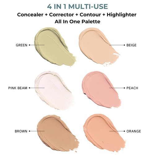 ABOUT TONE Multi Palette - All-In-One Concealer, Corrector, Highlighter & Contour | Buildable, Long-Lasting Coverage