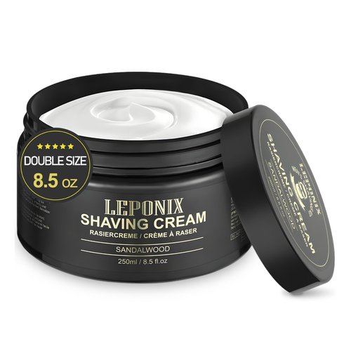 Shaving Cream Mens – 8.5oz Extra Large Shave Cream - Rich Lather Prevents Razor Burn & Irritation, Moisturizes Dry Skin - Gentle Formula for Seniors - Secret Santa Gifts